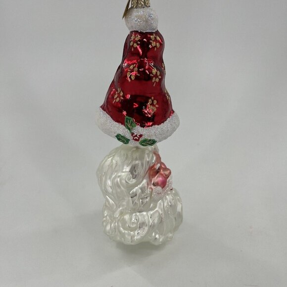 Christopher Radko HATS OFF Santa 2 pc Christmas Ornament Mouth Blown Hand Paint - Picture 2 of 13